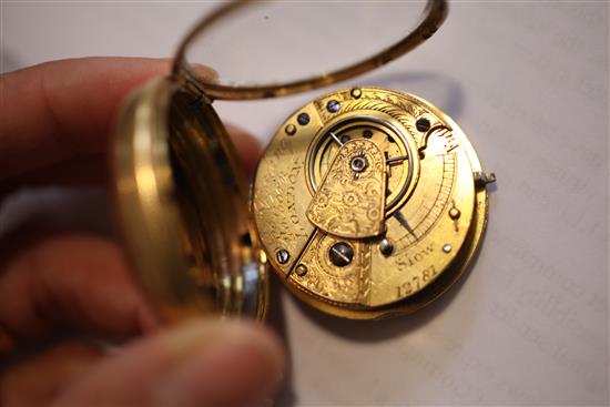 A George III gold keywind pocket watch by Jos. Cording, Holburn, London,